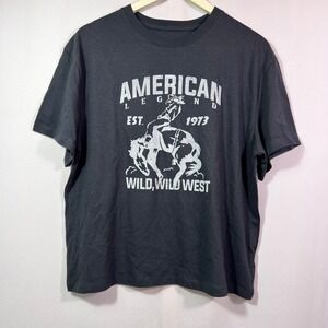 Wild Fable American Legend Wild West Graphic Tee Hematite Black Women's XS